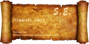 Simándi Emil névjegykártya
