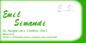 emil simandi business card
