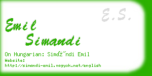 emil simandi business card